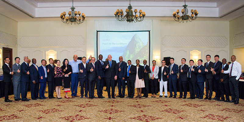 The Hon. Allen Chastanet, then Prime Minister on DSH Caribbean Star Limited’s Pearl of the Caribbean