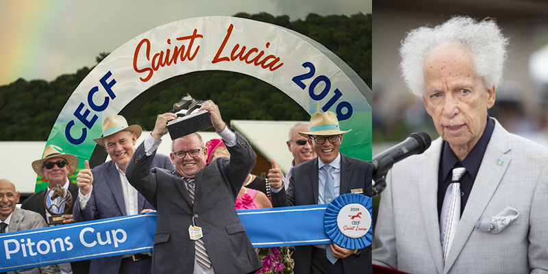 Sir Neville Cenac, then Governor General of Saint Lucia, officially launching the Royal Saint Lucia Turf Club
